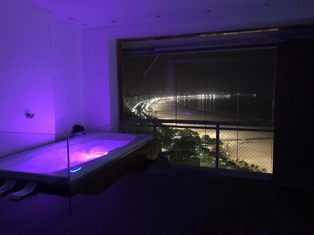 Maravilhoso Apto Vista Mar Jacuzzi Wi Fi Pe Areia Santos  Exterior photo